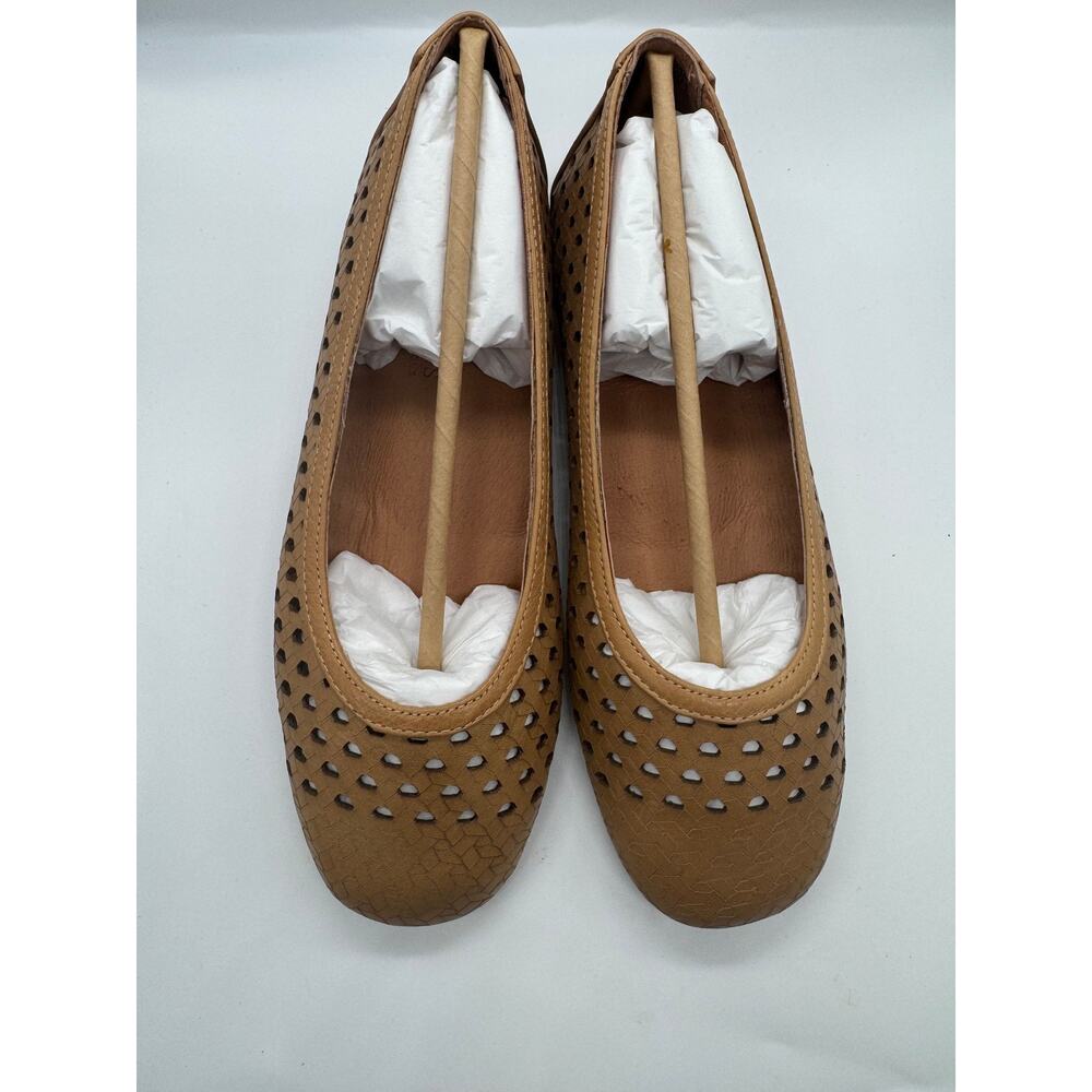Gentle Souls Kenneth Cole Womens Eugene Travel Ballet Flats Size 7 Broncado Tan